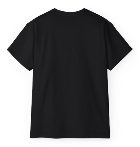 Hollow Club Tee – Black with star graphic, front view